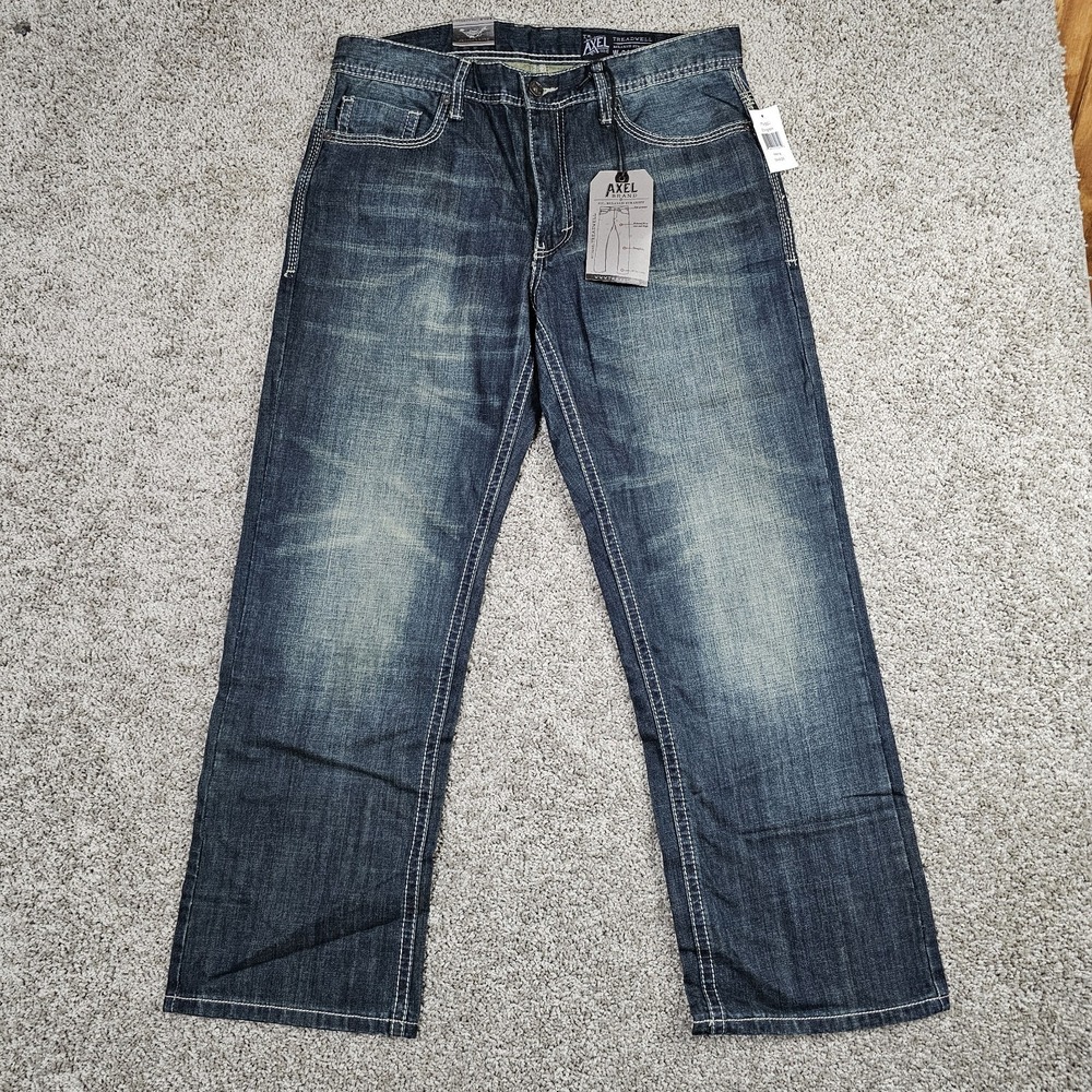 TK AXEL Relaxed Straight Jeans Mens 34x30 Ellington Treadwell Dark NWT